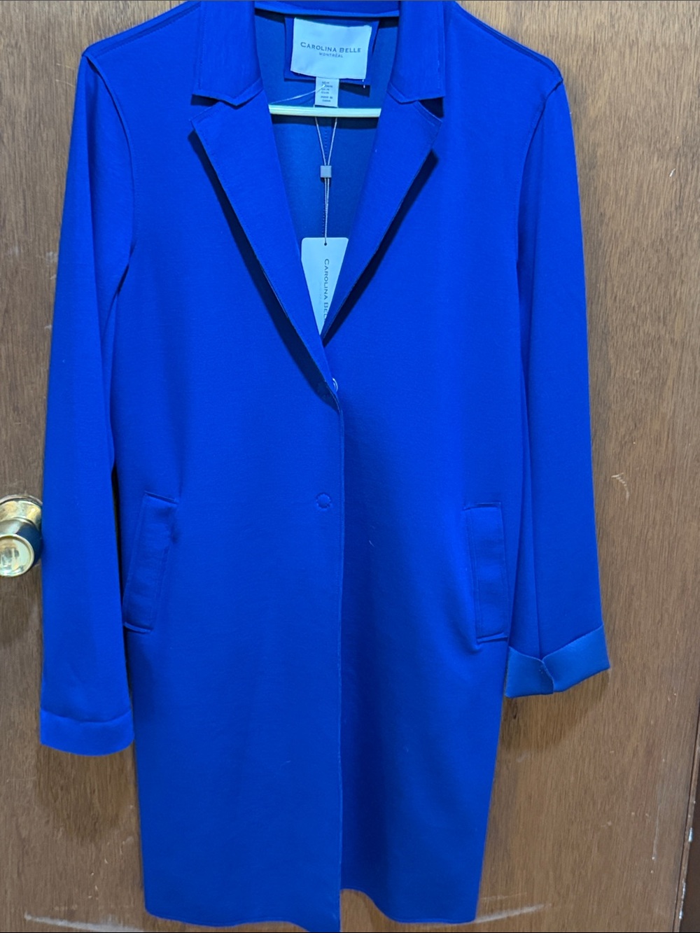 Carolina Belle Women's Cobalt Blue Long Trench Coat